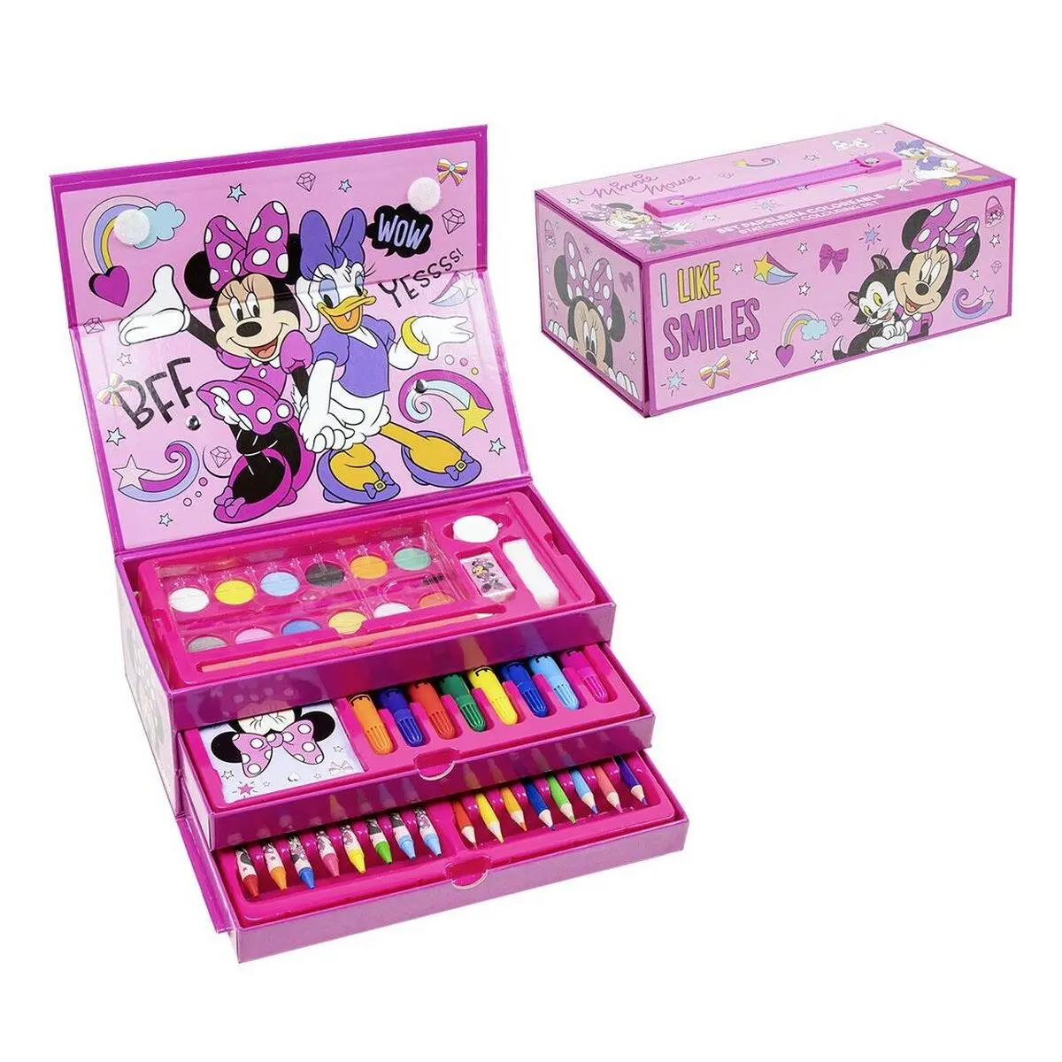 Set di colori Minnie Mouse Valigetta Rosa