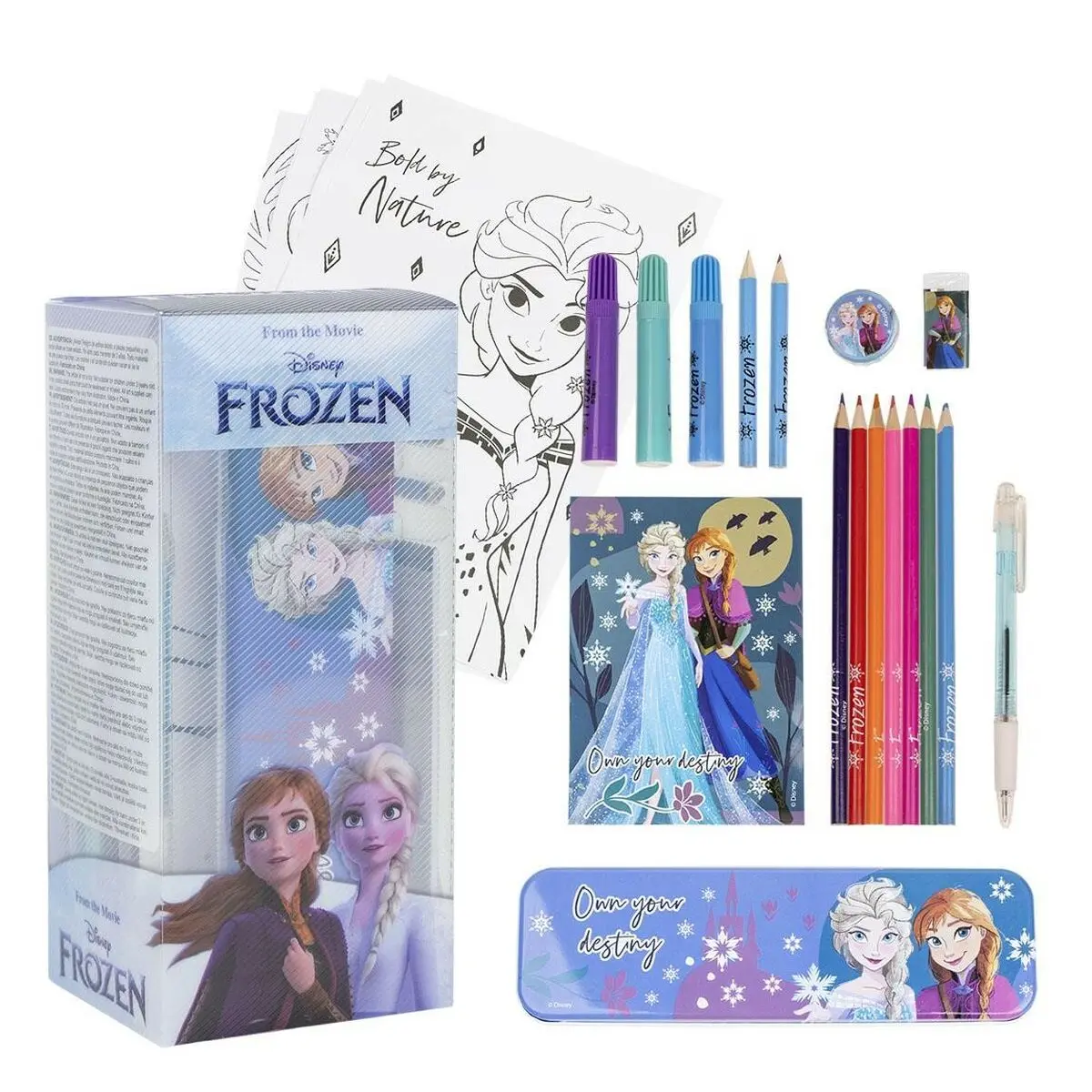 Set di Cancelleria Frozen 24 Pezzi Azzurro