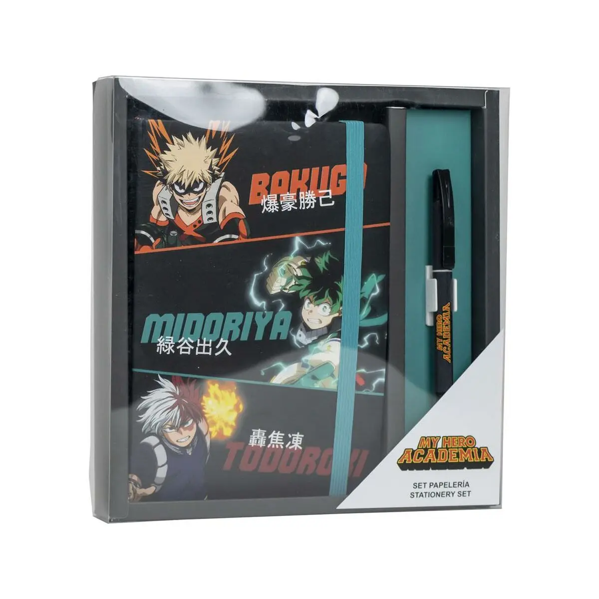 Set di Cancelleria My Hero Academia 2 Pezzi Nero Arancio