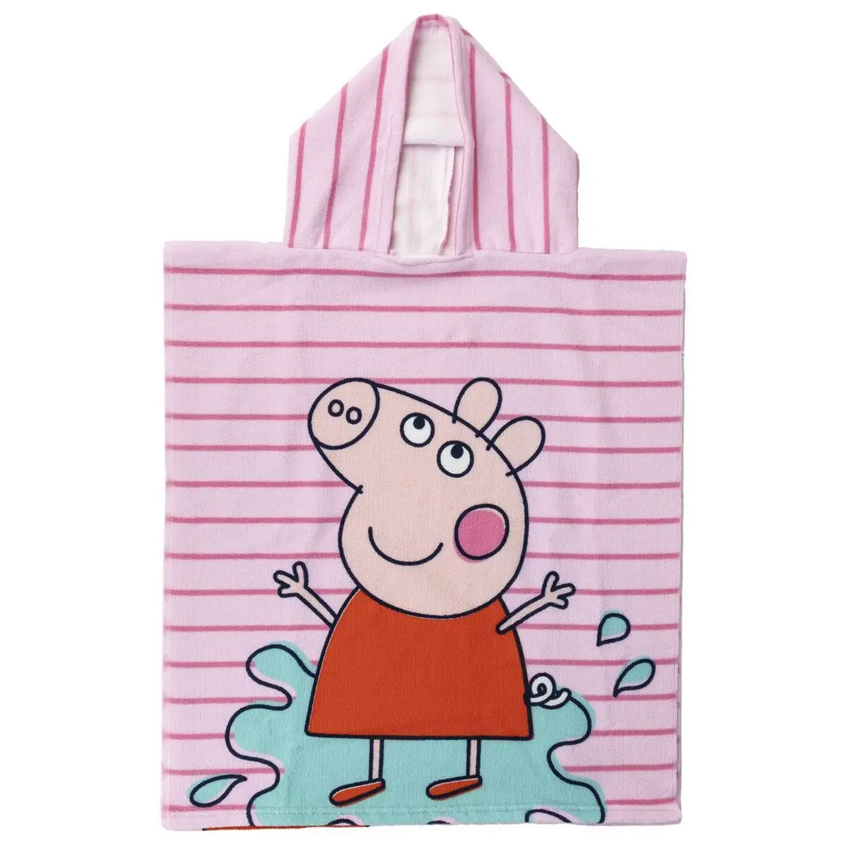 Poncho-Asciugamano con Cappuccio Peppa Pig Rosa 50 x 115 cm