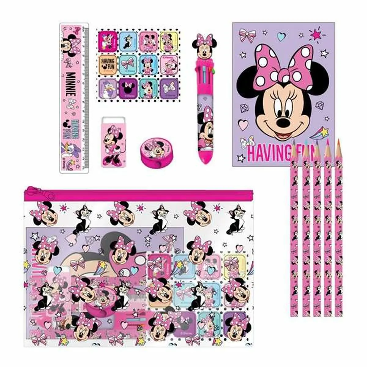 Set di Cancelleria Minnie Mouse Rosa