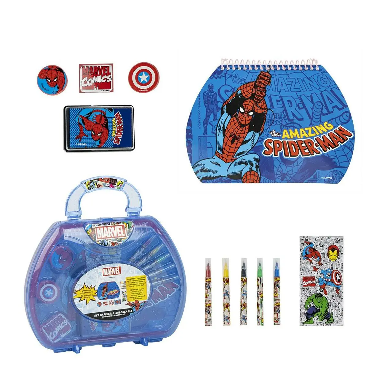 Set di Cancelleria Marvel Azzurro Valigetta