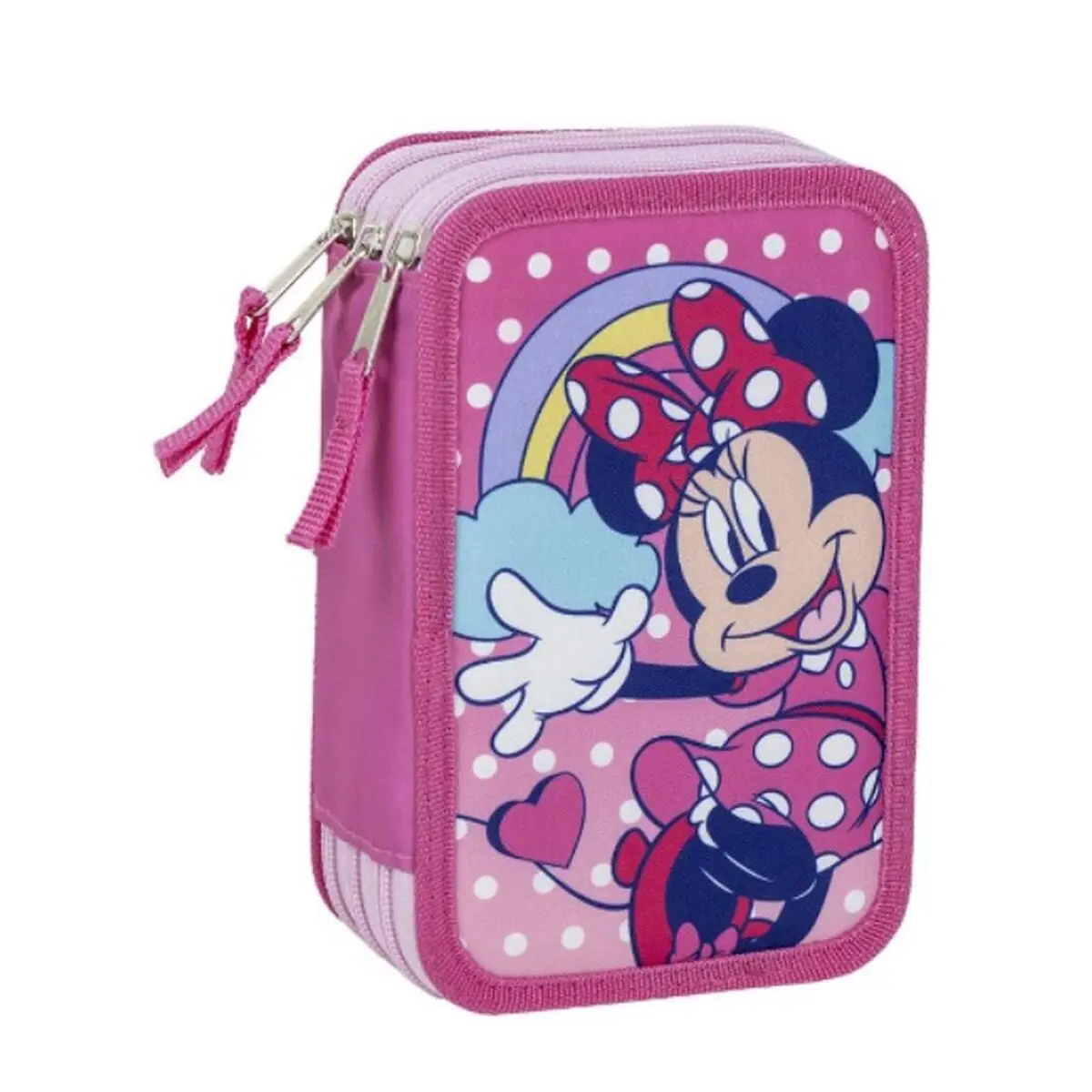 Plumier Triplo Minnie Mouse Rosa 12,5 x 6,5 x 19,5 cm