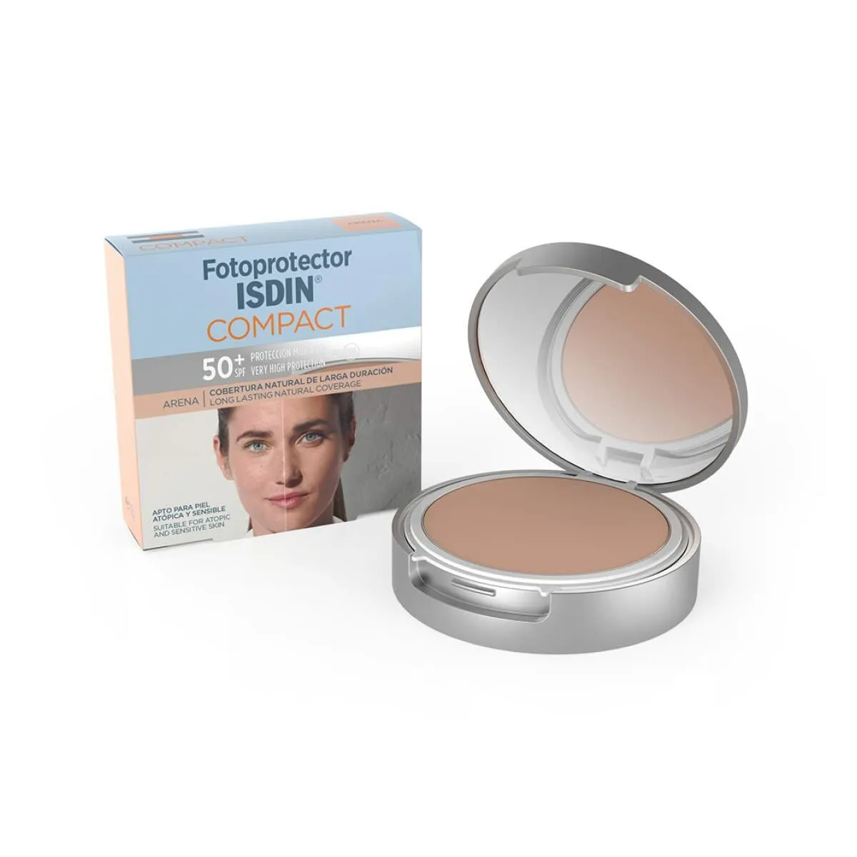 Base per il Trucco in Polvere Isdin Sabbia SPF 50+ 2 Pezzi 10 g