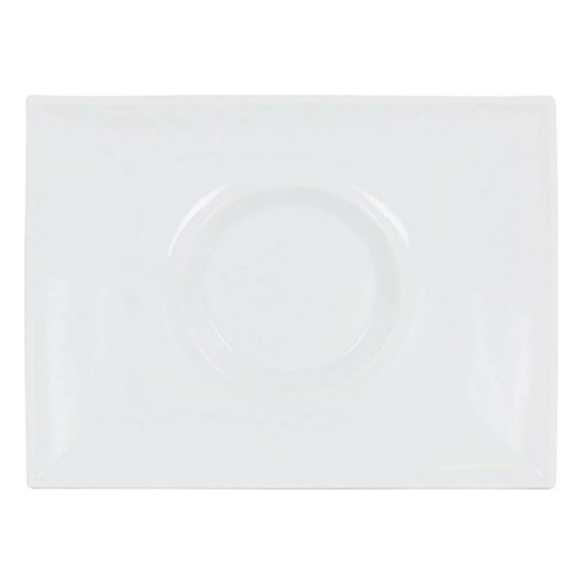 Piatto da pranzo Inde Gourmet Porcellana Bianco 29,5 x 22 x 3 cm