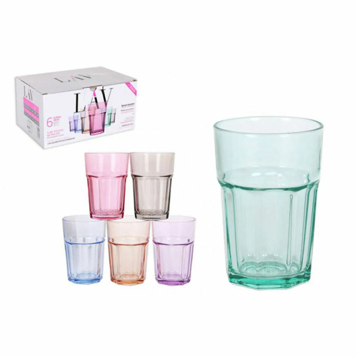 Set di Bicchieri LAV LV-ARA265 PFT6M0001FC 365 ml (6 pcs) (ø 8,3 x 12 cm)