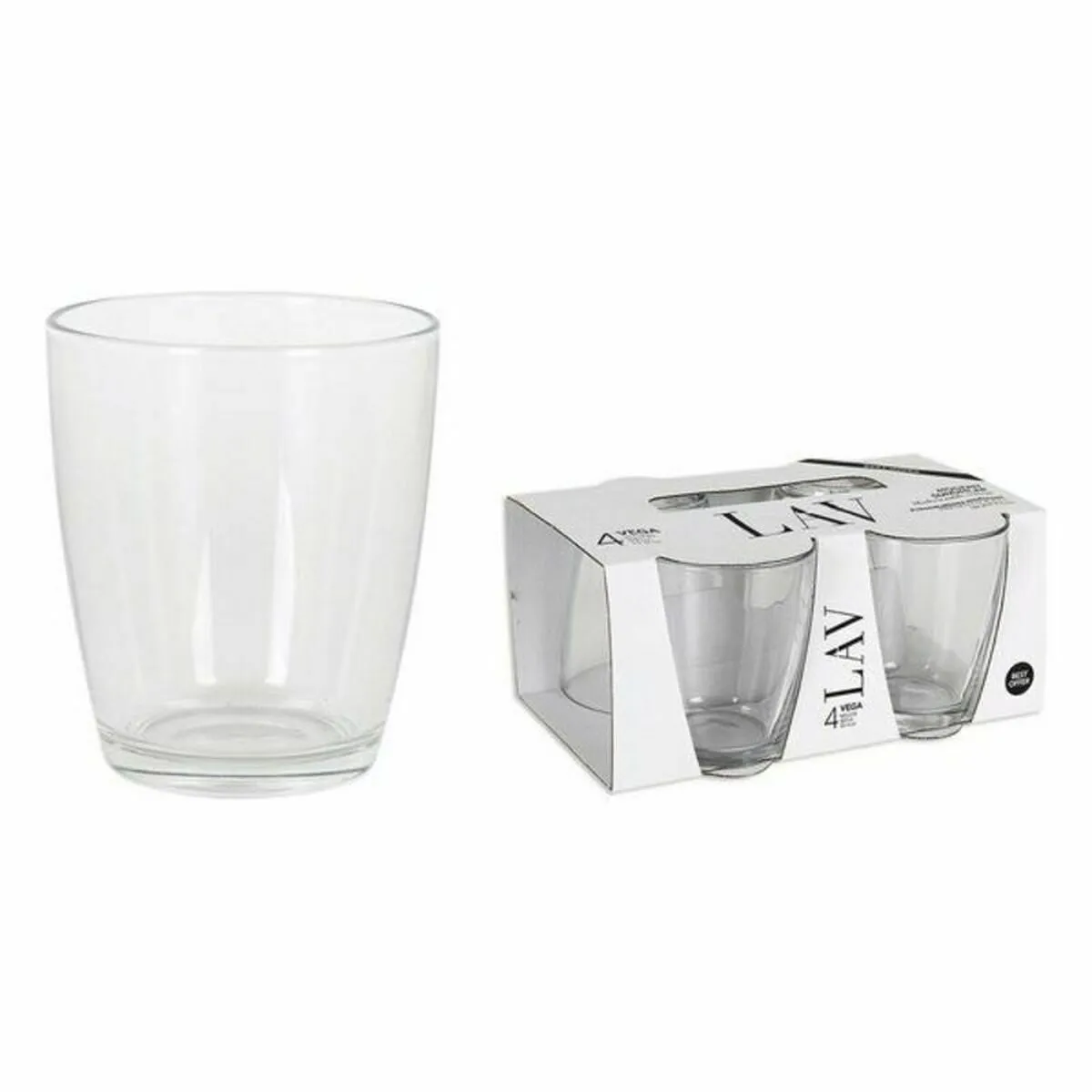 Set di Bicchieri LAV Vega 340 ml Vetro (4 uds) (340 cc)