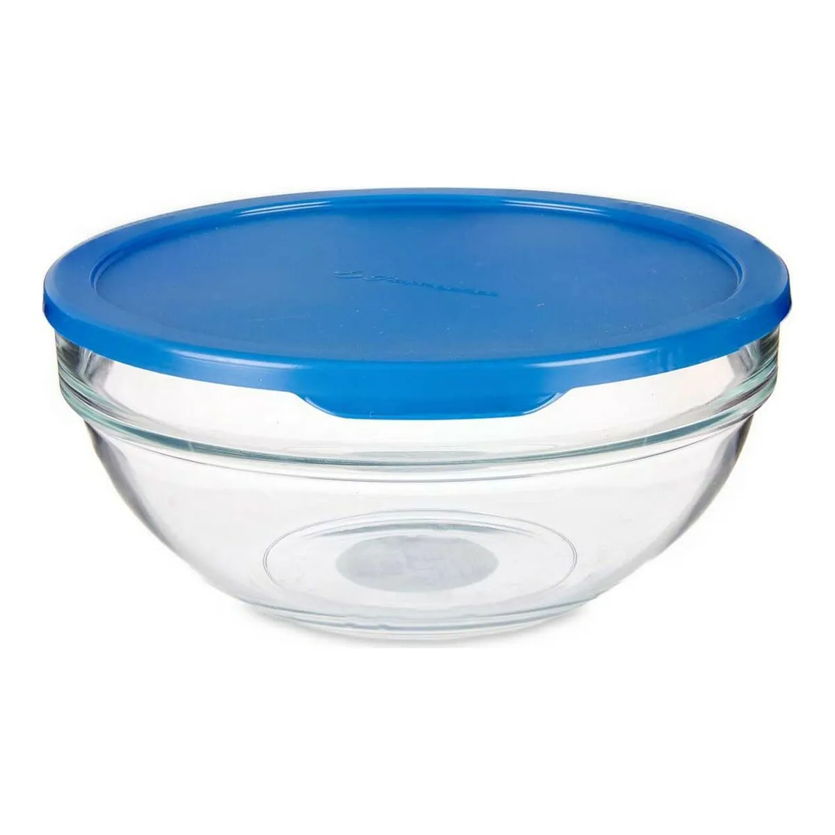 Porta Pranzo Rotondo con Coperchio Azzurro Plastica Vetro (1135 ml) (17,2 x 7,6 x 17,2 cm)