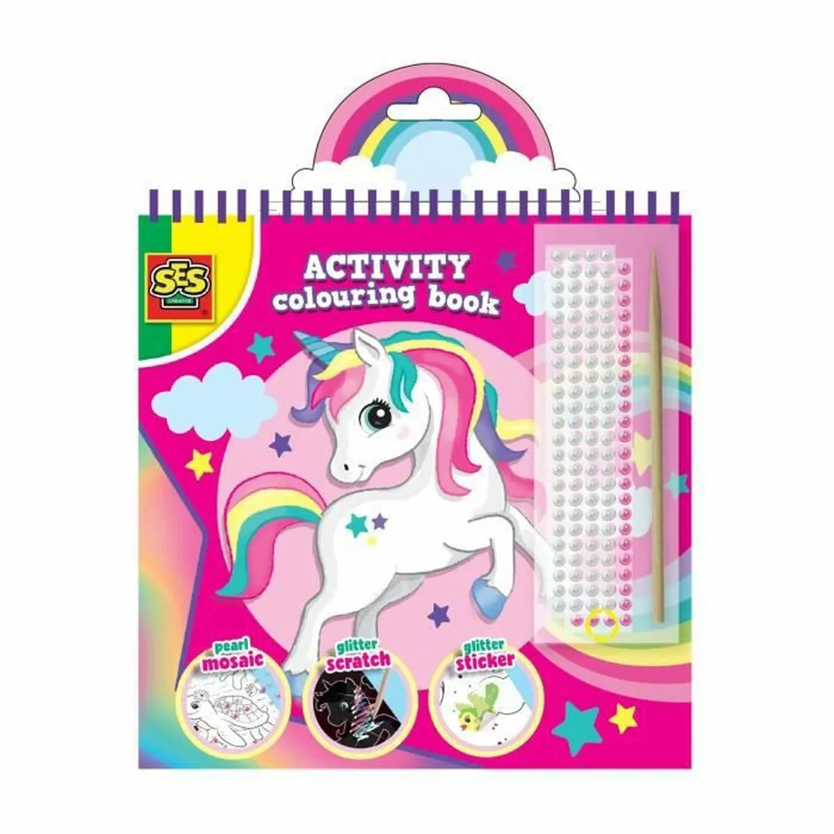 Disegni da dipingere SES Creative Activity Colouring Book 3 in 1 Set di adesivi Quaderno