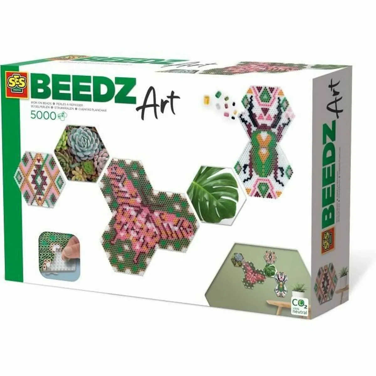 Gioco SES Creative Beedz Art - Hex tiles Botánica (FR)