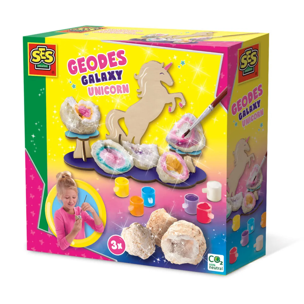 Gioco Fai-da-te SES Creative Geodes Galaxy Unicorn Pietre Decorative