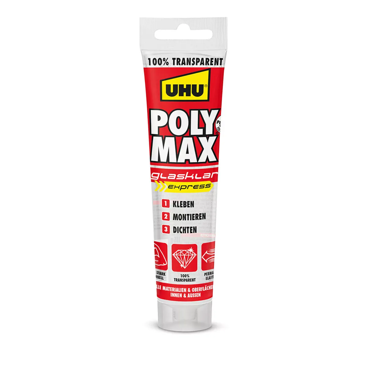 Sigillante/Adesivo UHU 6310615 Poly Max Cristal Express Trasparente 115 g