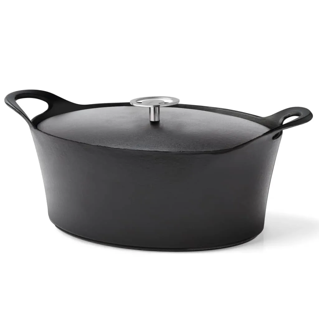 CUISINOX Pentola in Ghisa Smaltata 3,9 L 29 cm Ovale Nera