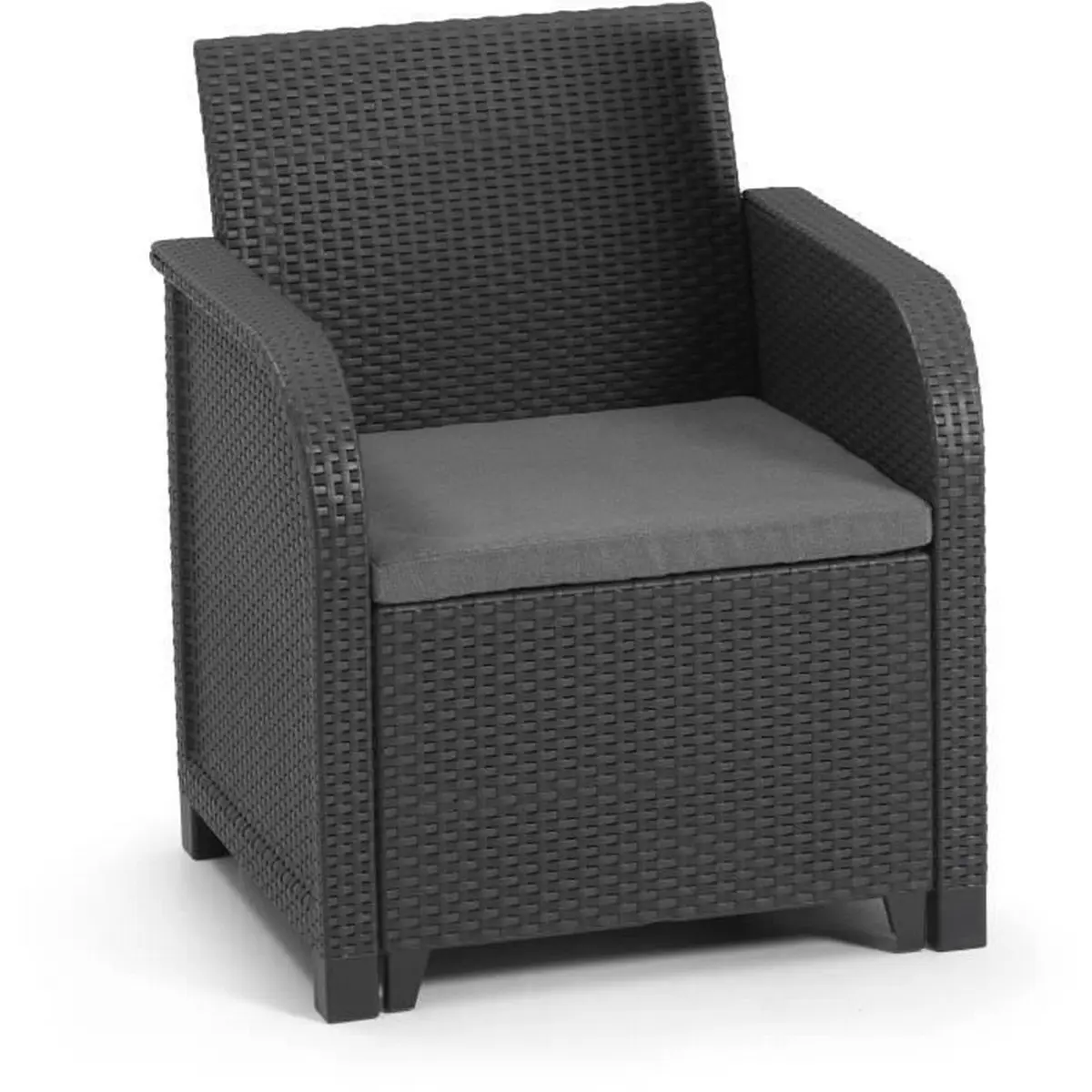 Poltrona da giardino Allibert by KETER San Remo rattan sintetico Grigio scuro PP (65 x 63 x 74 cm)