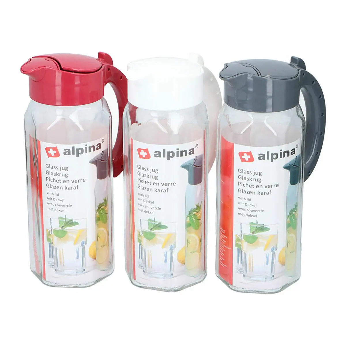 Caraffa in Vetro Trasparente Alpina Cristallo Plastica 1,5 L