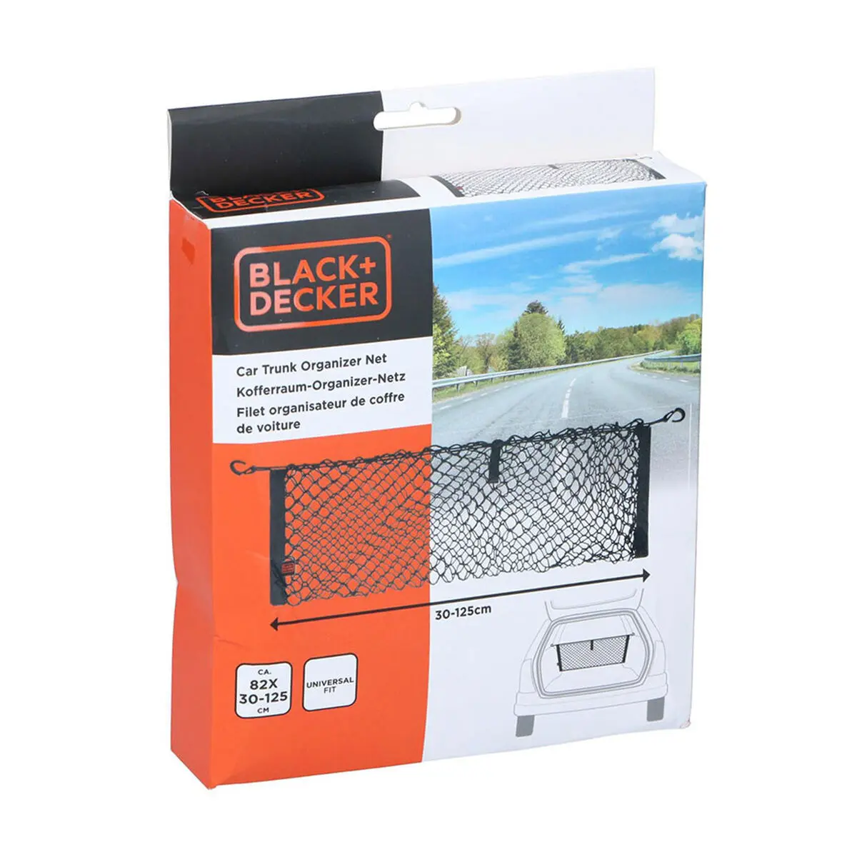 Rete per Bagagliaio Black & Decker Nero 30-125 x 82 cm