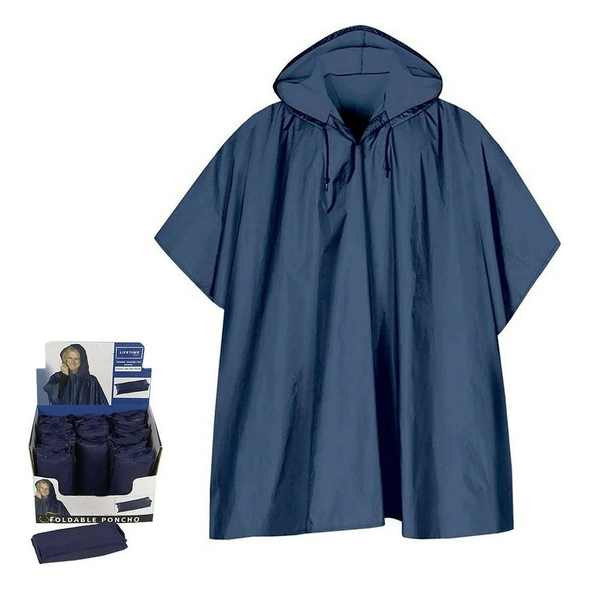 Impermeabile Poncho Azzurro (Taglia unica)