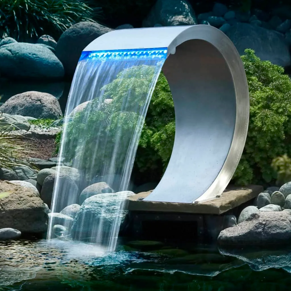 Ubbink Cascata in Acciaio Inossidabile Mamba con Illuminazione a LED