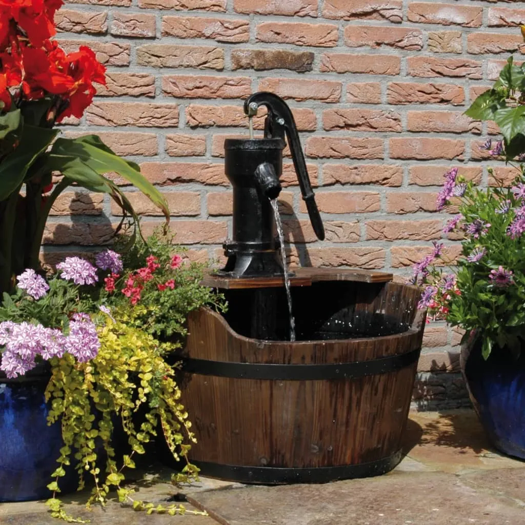 Ubbink Fontana da Giardino con Barile in Legno