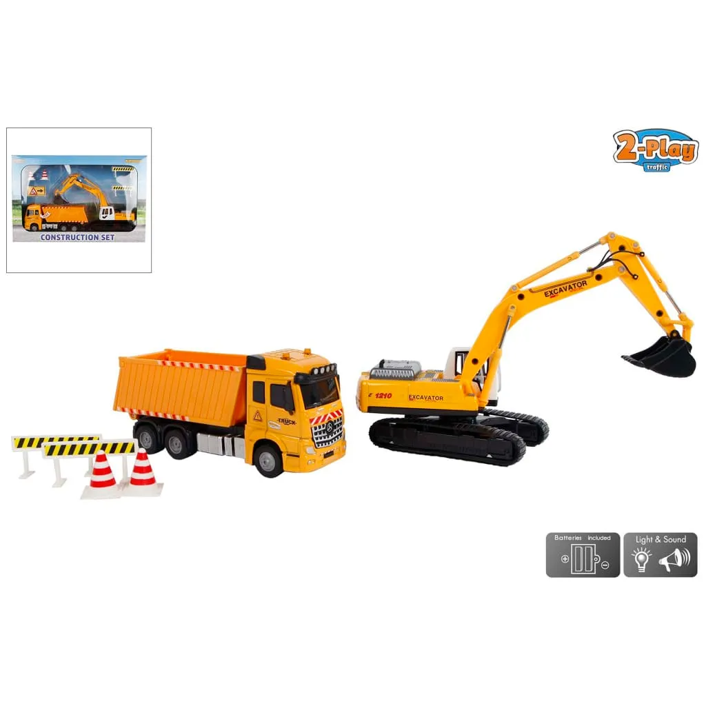 2-Play Camion 17 cm con Scavatrice 22 cm