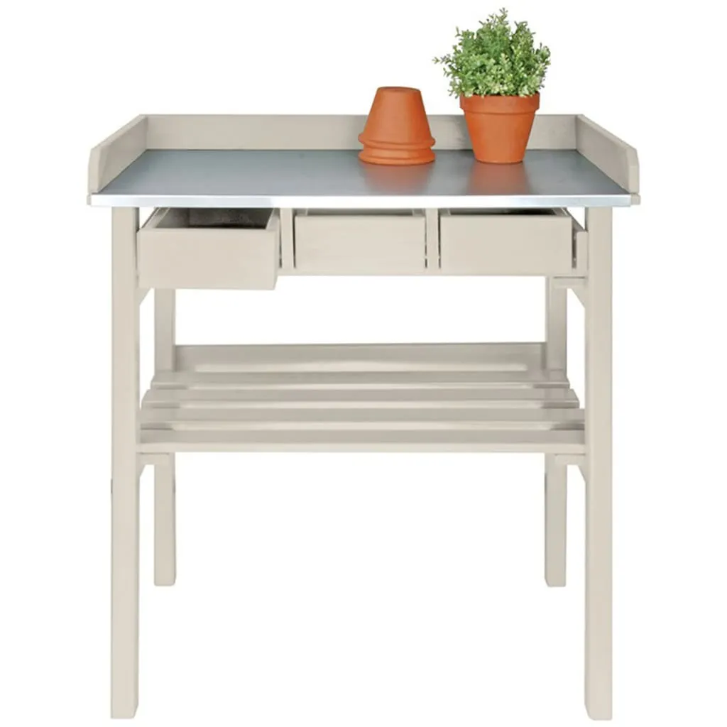 Esschert Design Banco da Lavoro da Giardino Bianco CF29W