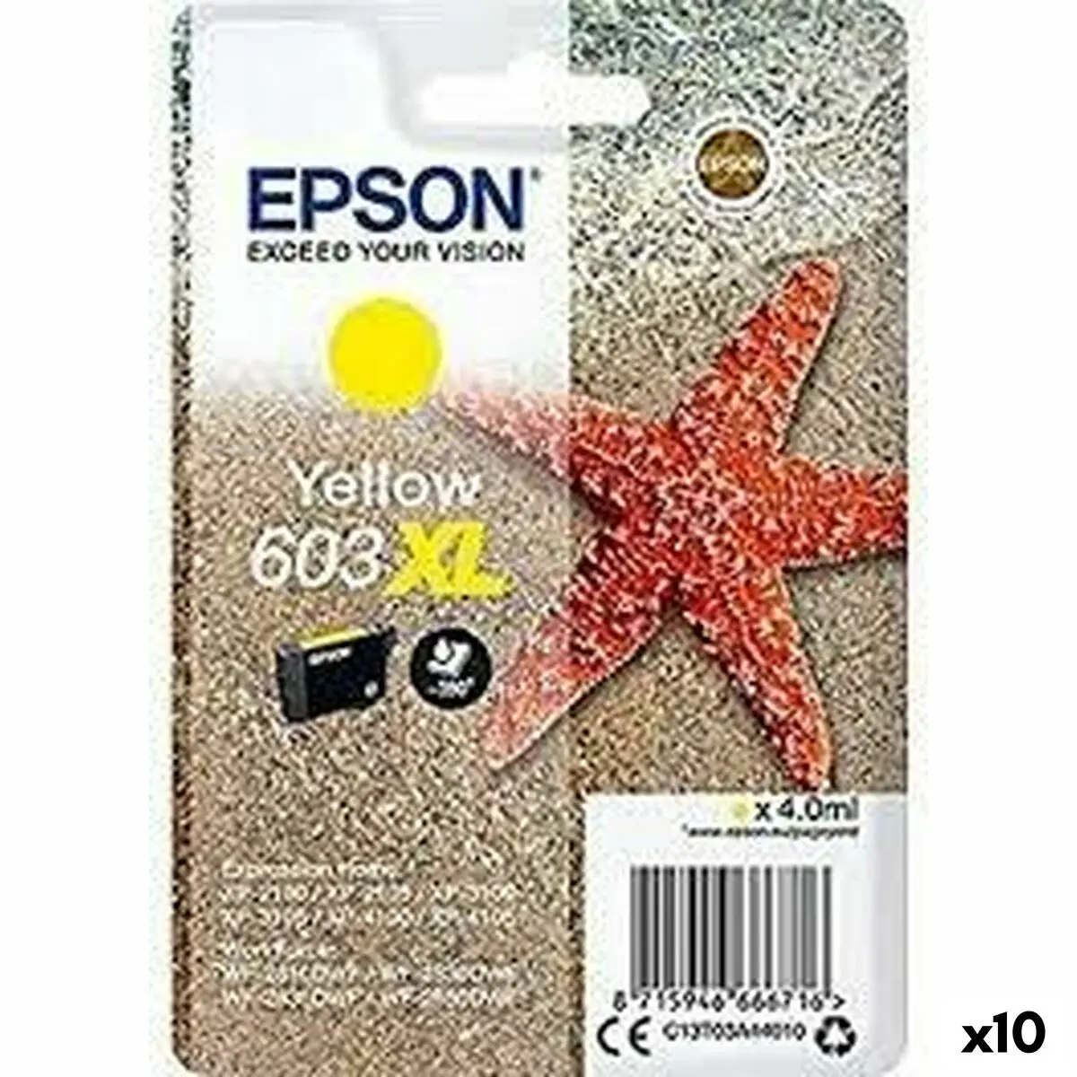 Cartuccia ad Inchiostro Originale Epson XP-2100 3100 4100 WF-2830DWF 2850DWF Giallo (10 Unità)