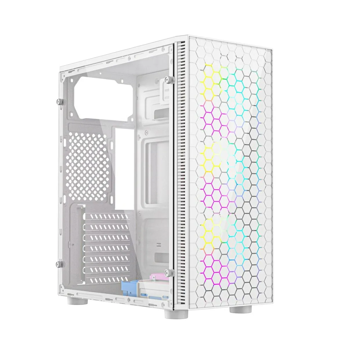 Case computer desktop ATX GEMBIRD CCC-FC-500W Bianco Multicolore