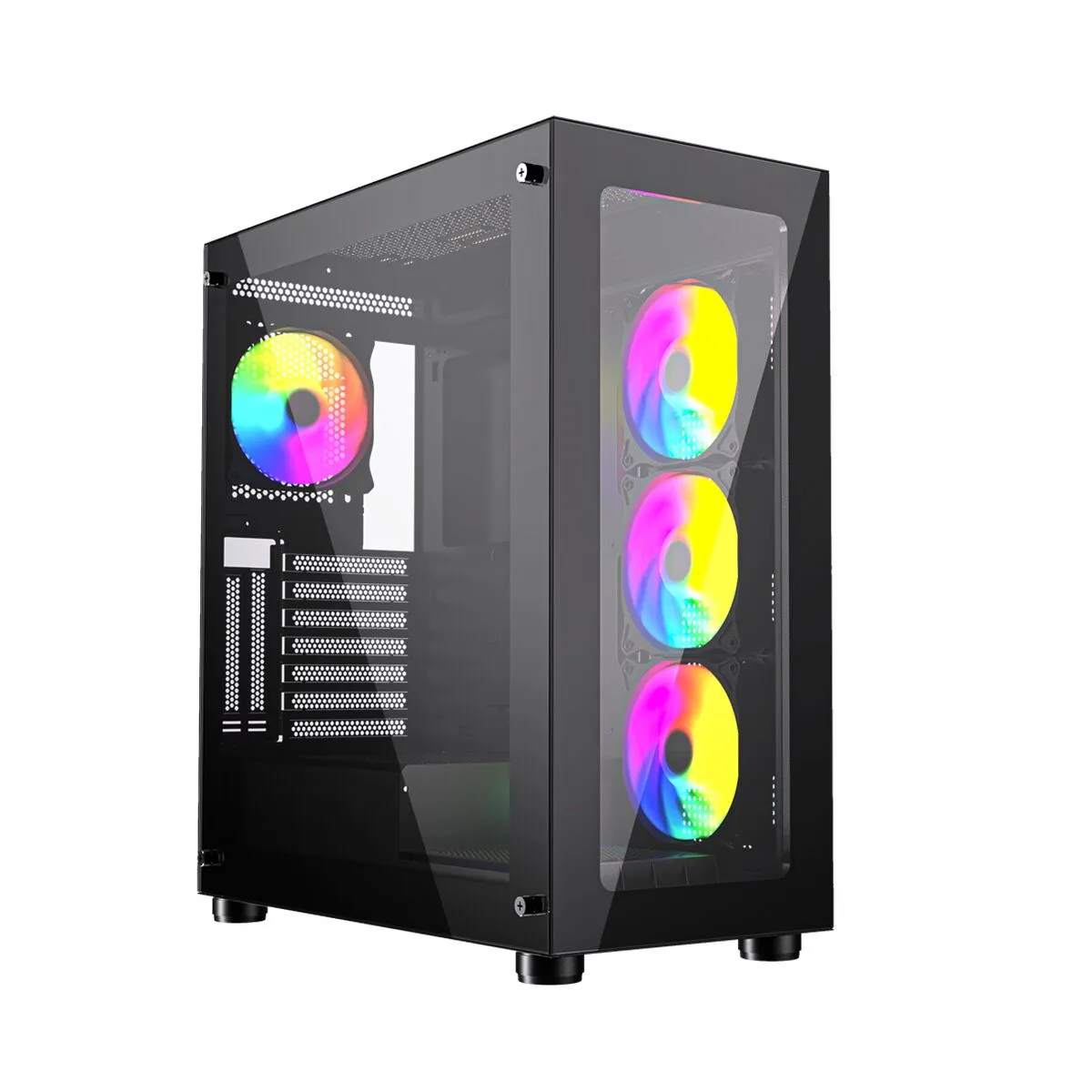 Case computer desktop ATX GEMBIRD CCC-FC-X450MAX Nero Multicolore