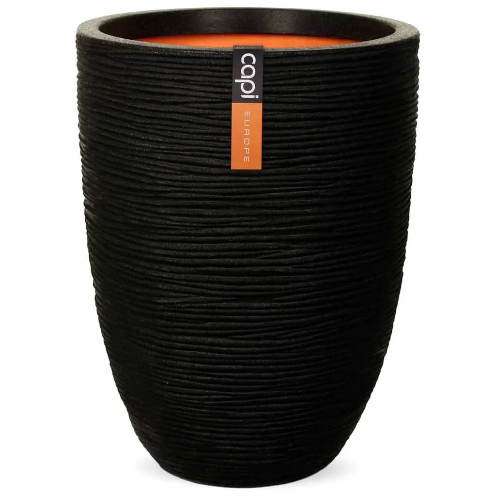 Capi Vaso Nature Rib Elegante Basso 46x58 cm Nero PKBLR783