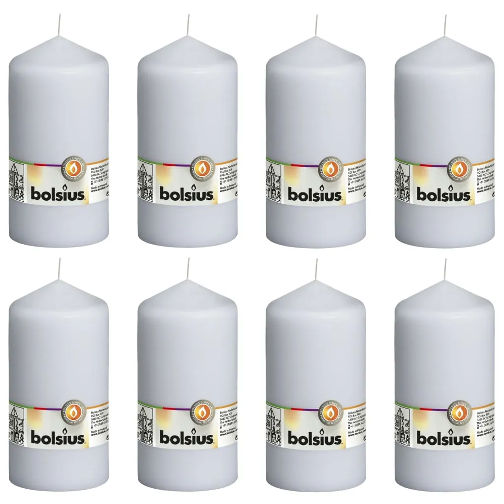 Bolsius Candele Moccoli 8 pz 150x78 mm Bianche