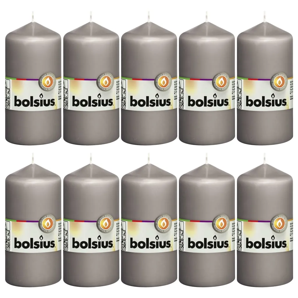 Bolsius Candele Moccoli 10 pz 120x58 mm Grigio Caldo