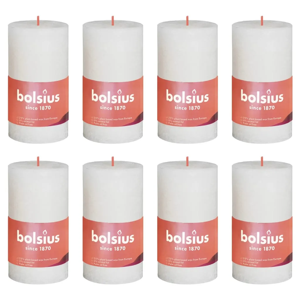 Bolsius Candele Rustiche a Colonna Shine 8 pz 100x50 mm Perla