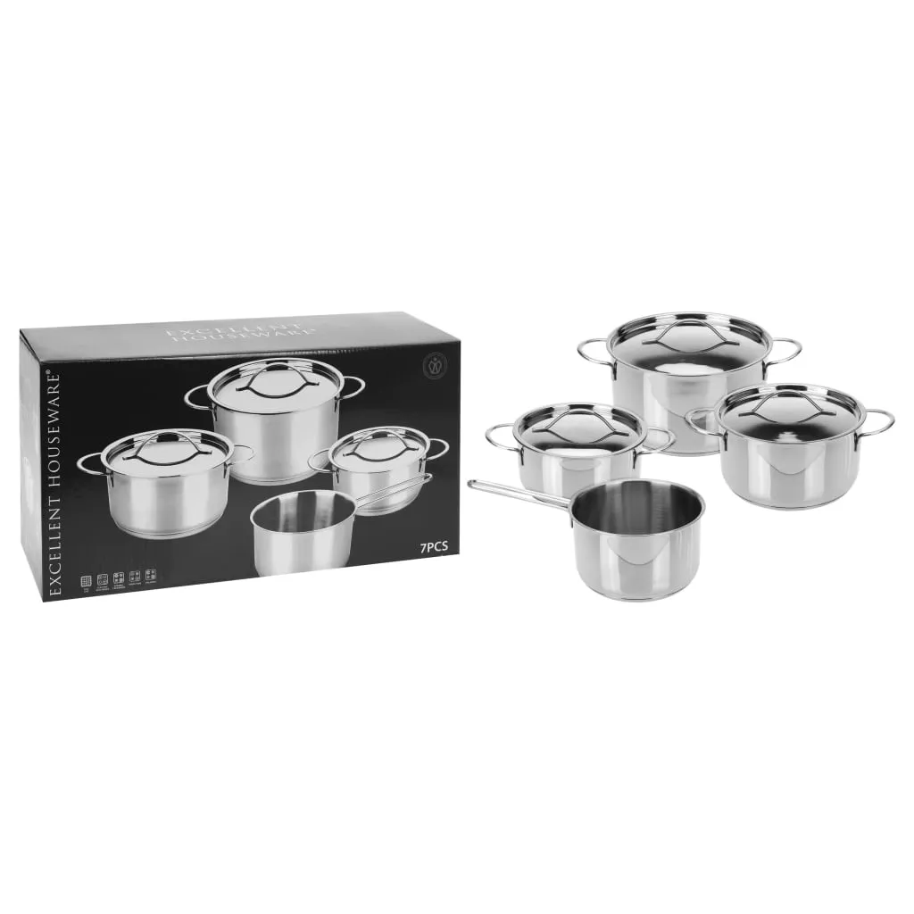 Excellent Houseware Set di Pentole 7 pz in Acciaio Inox 6 mm