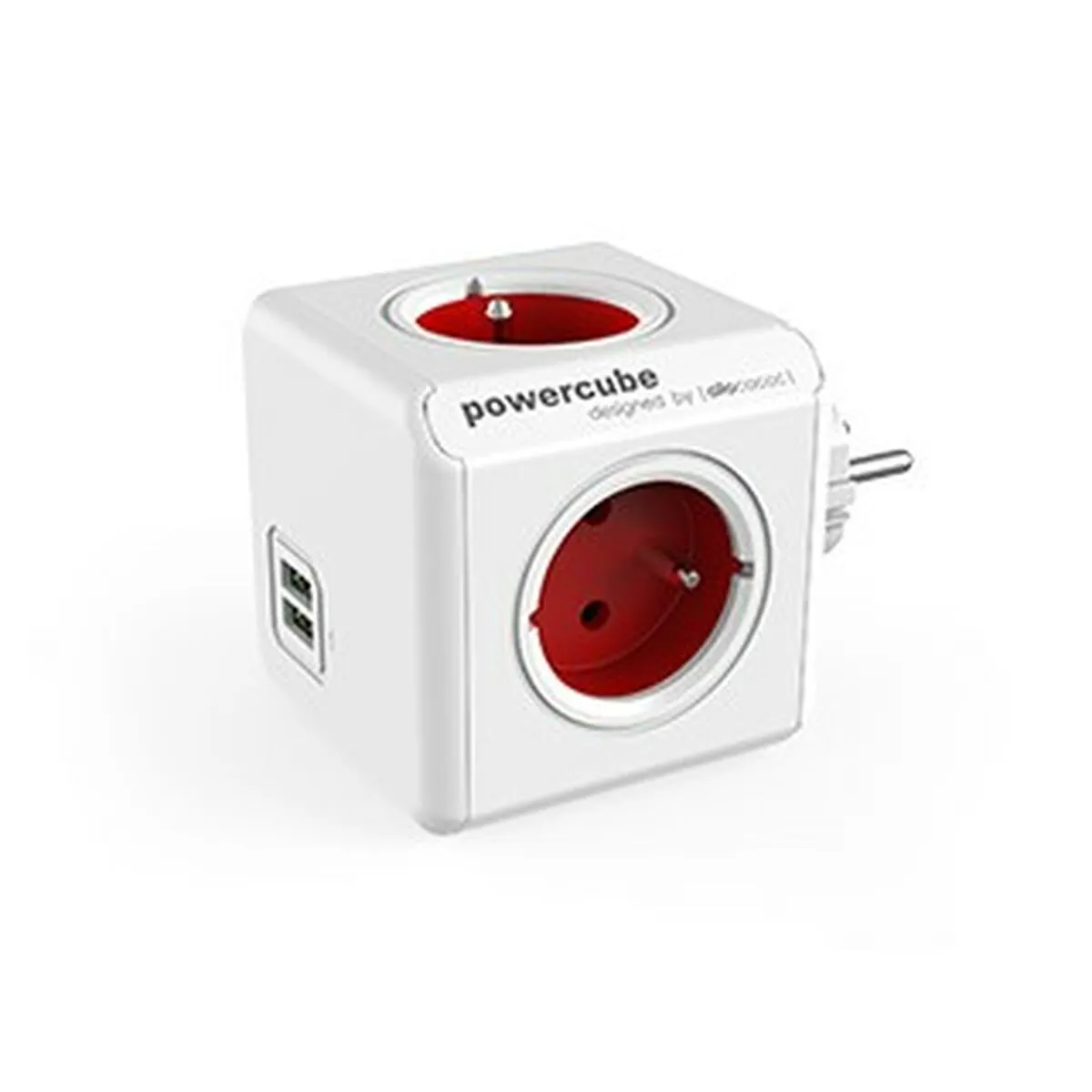 Multipresa Cubo Allocacoc PowerCube Original USB Type E Rosso