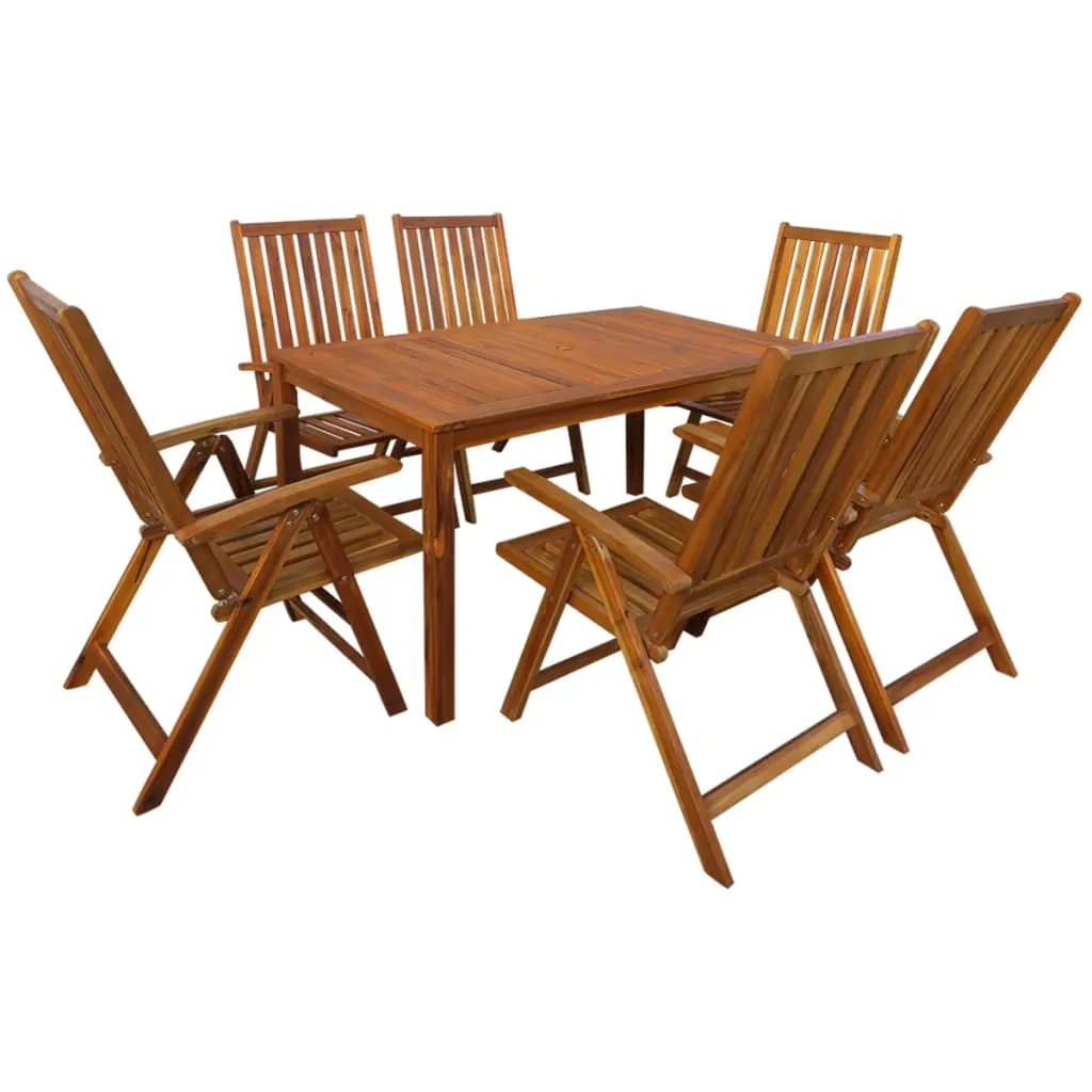 vidaXL Set da Pranzo da Giardino 7 pz in Legno Massello di Acacia