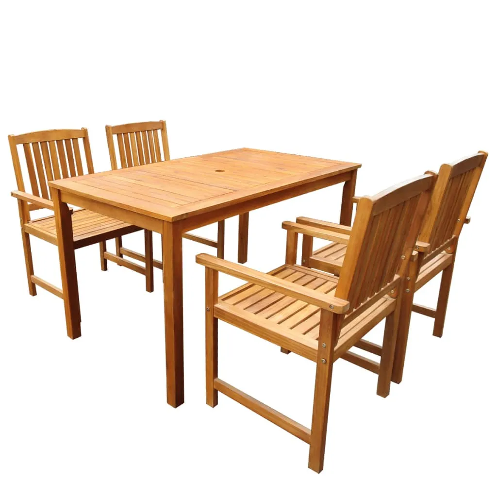 vidaXL Set da Pranzo da Giardino 5 pz in Legno Massello di Acacia