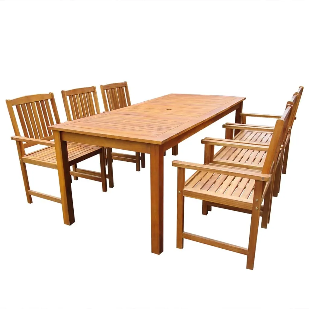 vidaXL Set da Pranzo da Giardino 7 pz in Legno Massello di Acacia