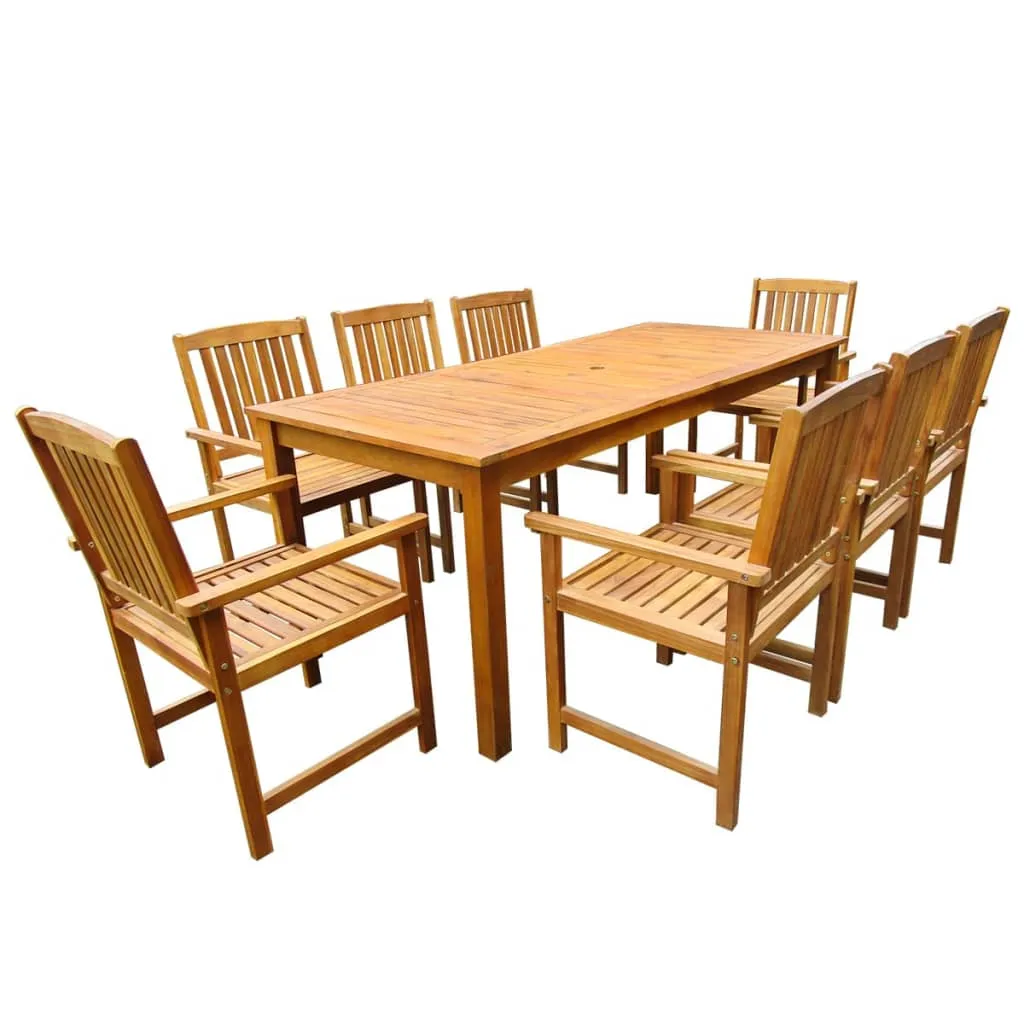 vidaXL Set da Pranzo da Giardino 9 pz in Legno Massello di Acacia