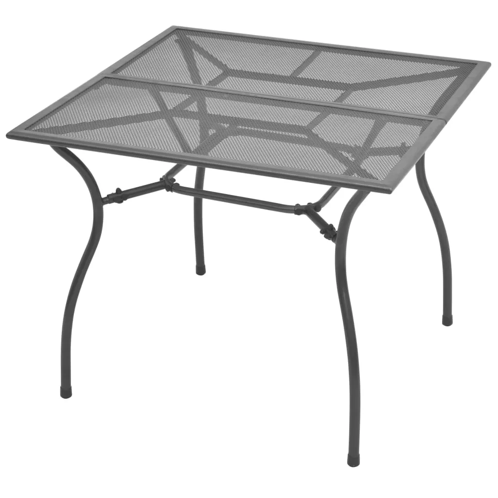 vidaXL Tavolo da Giardino 90x90x72 cm Rete in Acciaio