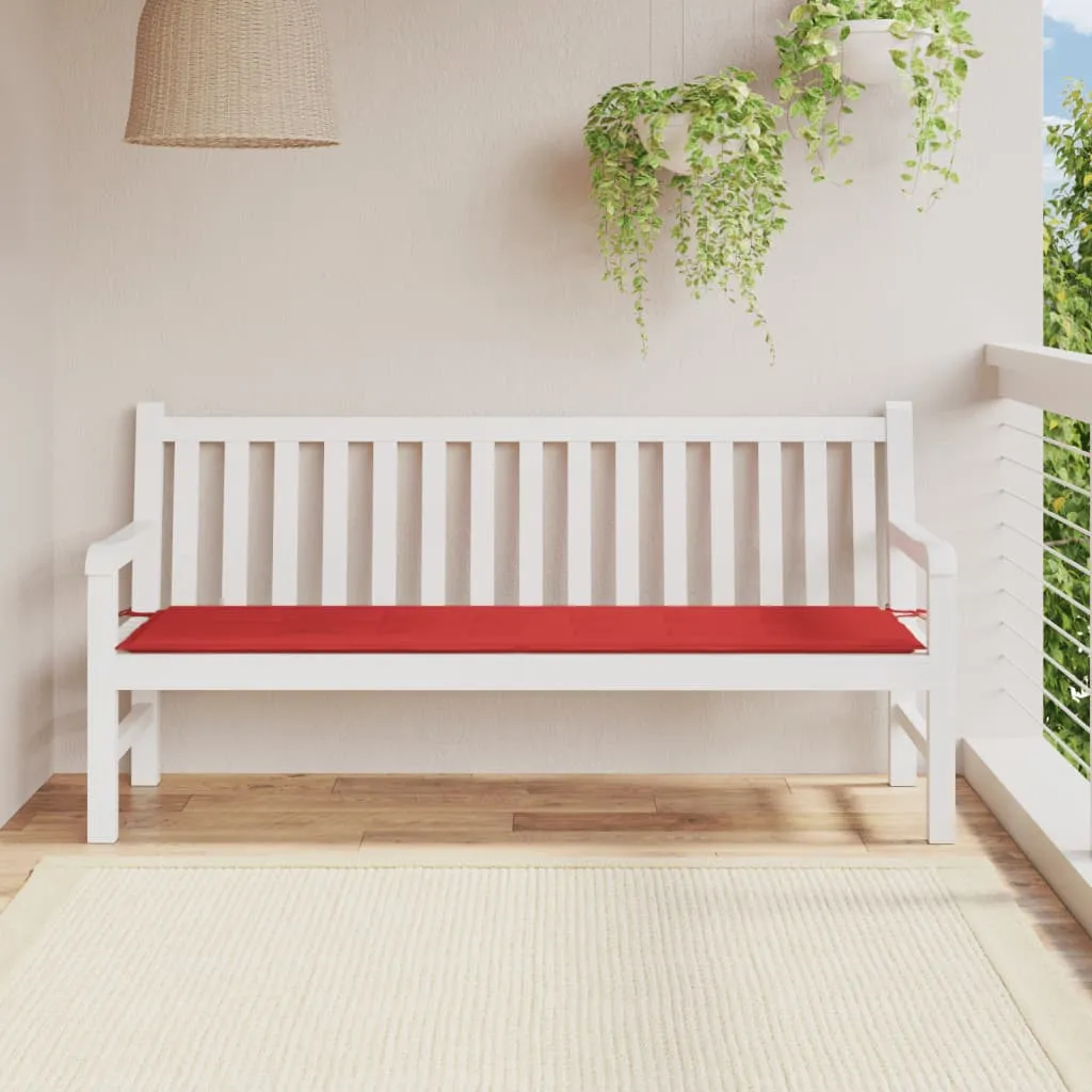 vidaXL Cuscino per Panca Rosso 180x50x3 cm in Tessuto Oxford