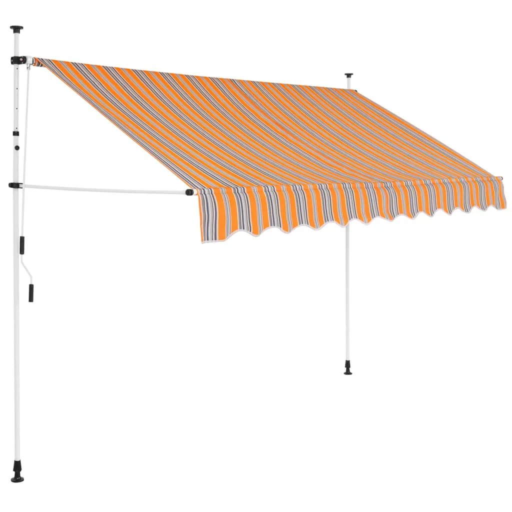 vidaXL Tenda da Sole Retrattile Manuale 250 cm a Strisce Blu e Gialle