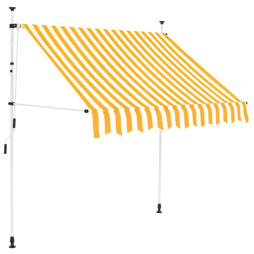 vidaXL Tenda da Sole Retrattile Manuale 200cm Strisce Arancione Bianco