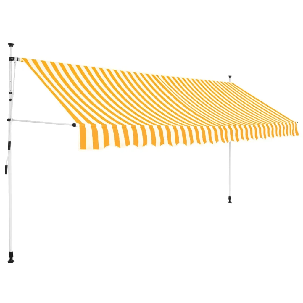 vidaXL Tenda da Sole Retrattile Manuale 350cm Strisce Arancione Bianco