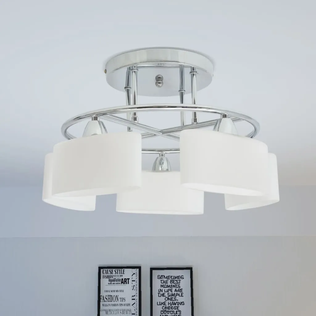 vidaXL Lampada Soffitto Paralumi Elissoidi Vetro 5 Lampadine E14 200 W