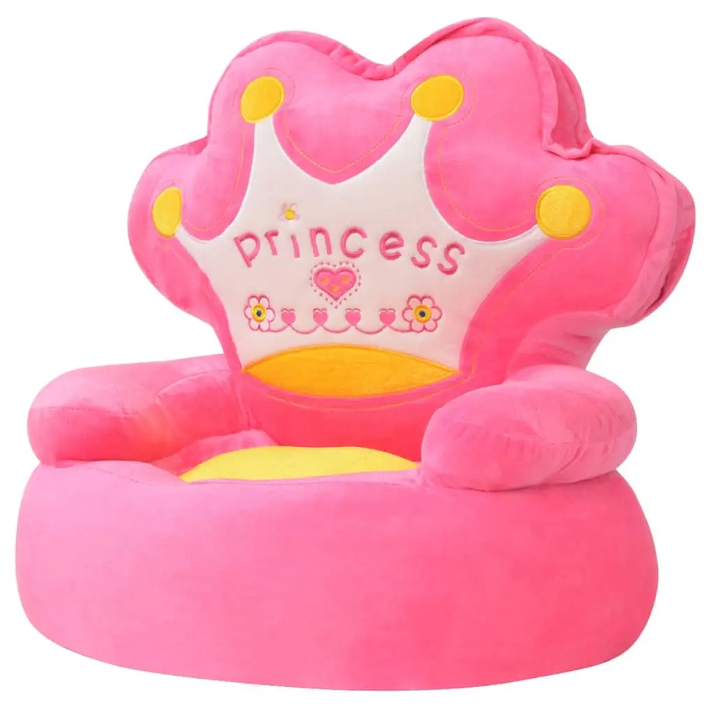 Poltrona in Peluche per Bambini Principessa Rosa