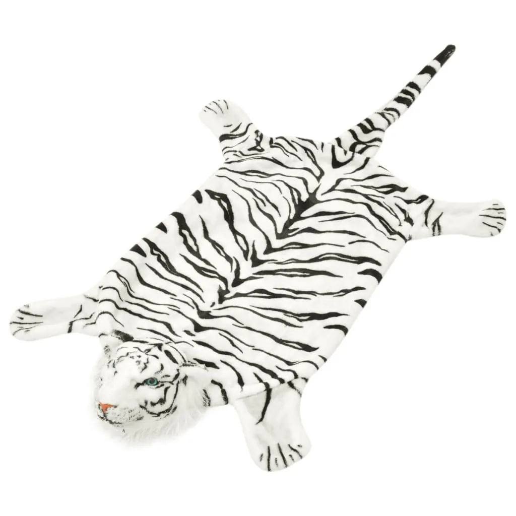 vidaXL Tappeto di Peluche a Forma di Tigre 144 cm Bianco