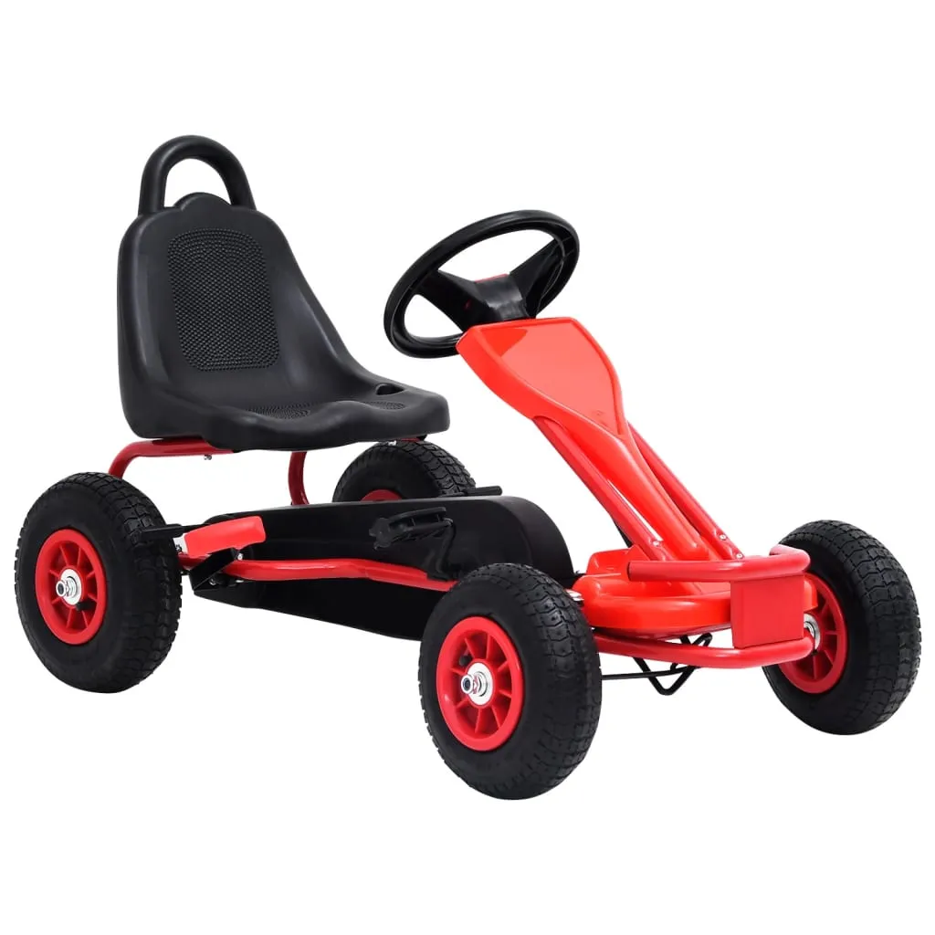 vidaXL Go Kart a Pedali con Pneumatici Rosso