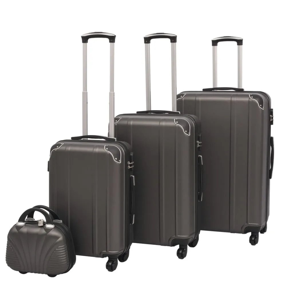 vidaXL 4 Pz. Set di Trolley Rigidi Antracite