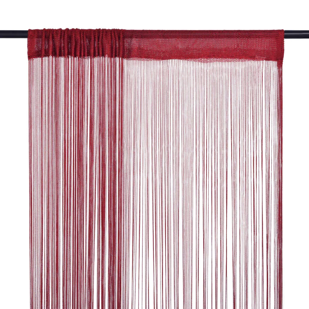 vidaXL 2 Pz Tende a Fili 100x250 cm Rosso Borgogna