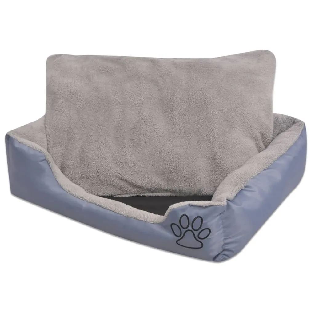 vidaXL Cuccia per Cani con Cuscino Imbottito Taglia L Grigio